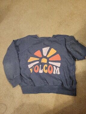 Volcom Navy Pullover with Retro Sunburst Graphic